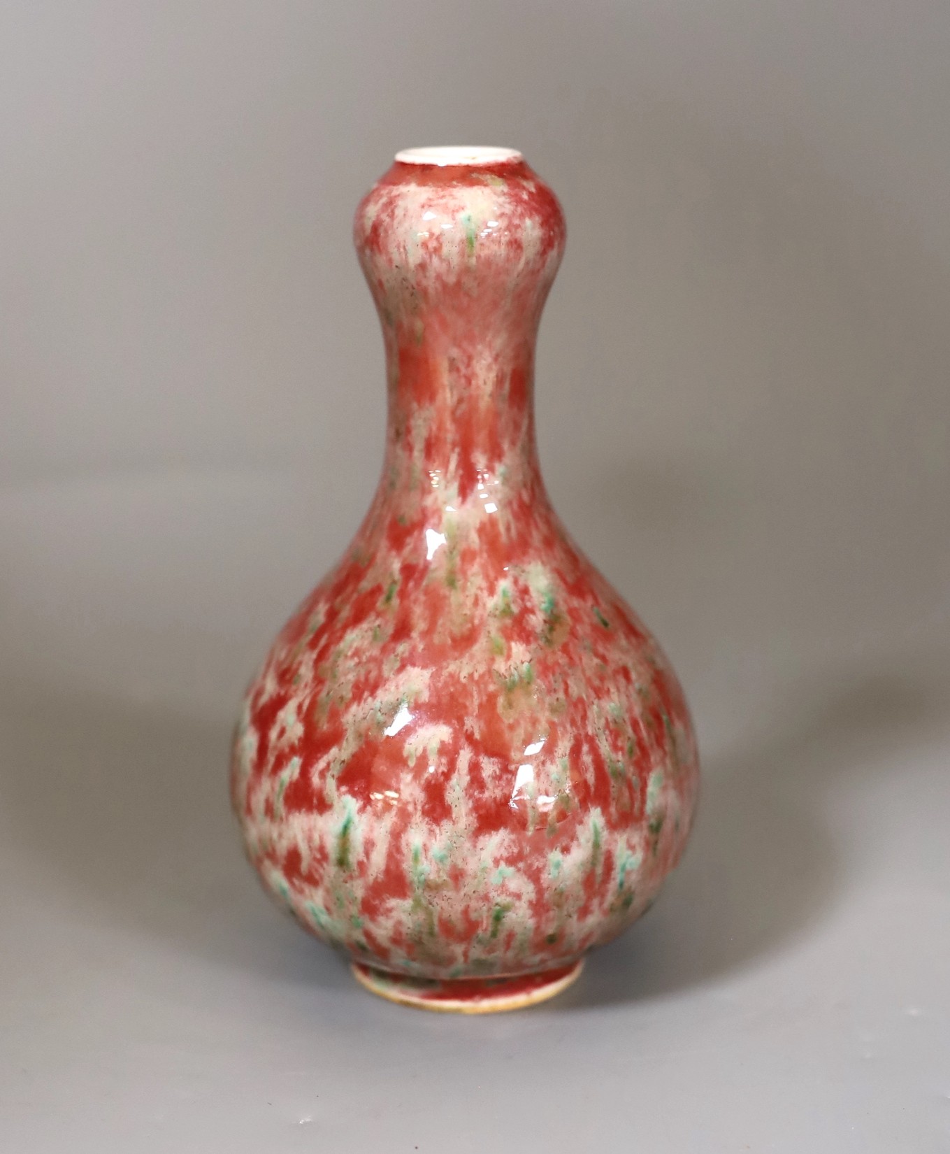 A Chinese flambé garlic neck vase, 16 cms high